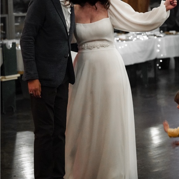 Jenny Yoo White Long Sleeve Gown - Picture 4 of 7